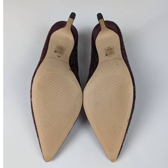 WHBM Glitter Pumps Burgundy Size 5.5 - Picture 4 of 10